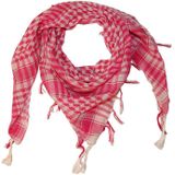 Vierkante Arafat Sjaal met Geruite Print Roze