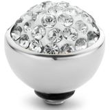 Melano Twisted Shiny Steentje Crystal | Zilver