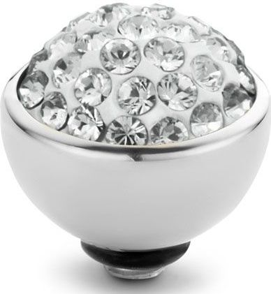 Melano Twisted Shiny Steentje Crystal | Zilver