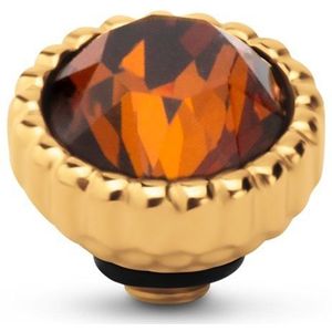 Melano - Twisted Bali Petite - Steentje - Goud - Smoked Amber - 7 mm