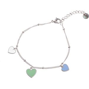 Go Dutch Label Armband met Hartjes Multi Zilver