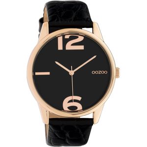 OOZOO Timepieces Horloge Black Croco | C10376