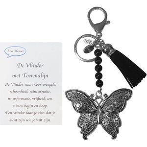 Tas/Sleutelhanger De Vlinder met Toermalijn