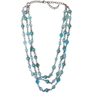 Korte Ketting Turquoise Meadow en Pearl