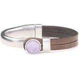 Qoss Taupe Armband Gwen Lila Bol - Maat M