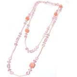 Lange Kralen Ketting Roze