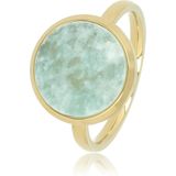 My Bendel Vita Ronde Ring Amazoniet Goud