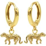 Karma Oorringen Hinged Hoops Leopard Goud