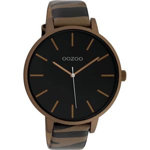 OOZOO Timepieces Horloge Zebra Brons/Zwart | C10242