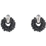 Day&Eve Oorbellen Beads Black Zilver