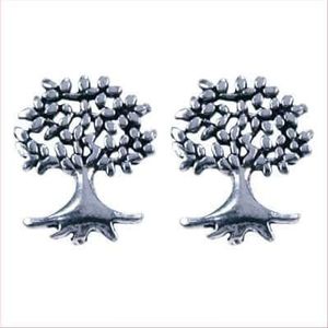 Zilveren Oorbellen / Oorstekers Levensboom