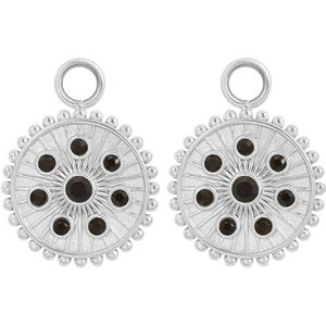 iXXXi Oorring Hangers Midnight Black Diamond | Zilver