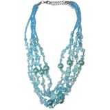 Korte Ketting Turquoise Parels en Schelpjes