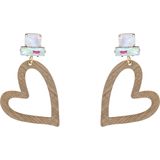 Day&Eve Oorbellen Stone Heart White | Goud