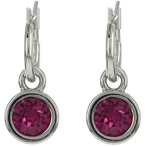 Biba Hang Oorbellen met Swarovski Steentje Fuchsia