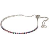 Kalli Armband met Stras Steentjes Rainbow 2 mm Zilver