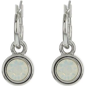 Biba Hang Oorbellen met Swarovski Steentje Wh. Opal