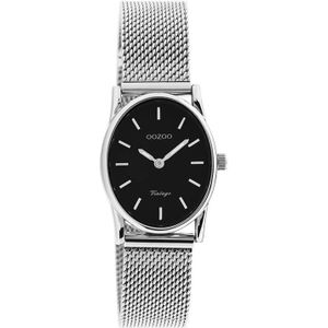 OOZOO Timepieces Horloge Vintage Ovaal Zilver/Zwart | C20257
