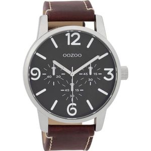 OOZOO Timepieces Horloge Roodbruin/Zwart | C9652