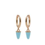 Karma Oorringen Hinged Hoops Emaille Cone Turquoise Rosé