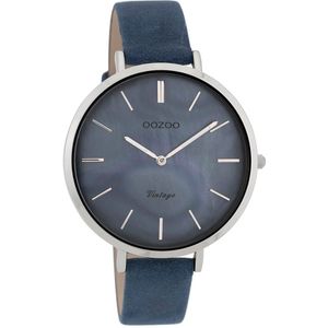 OOZOO Timepieces Horloge Vintage Donker Blauw/Grijs | C9808