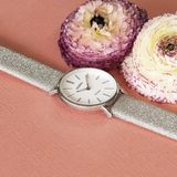 OOZOO Timepieces Horloge Vintage Glitter Zilver/Wit | C20155