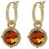 Biba Hang Oorbellen Goud met Swarovski Steentje Tangerine