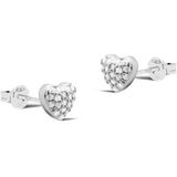 Karma Oorbellen Zirconia MAY Heart | Zilver