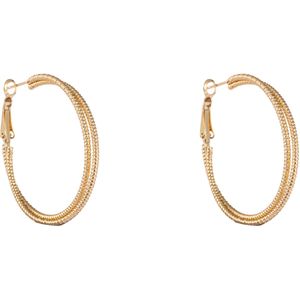 Day&Eve Dubbele Bewerkte Creolen 4 cm Goud