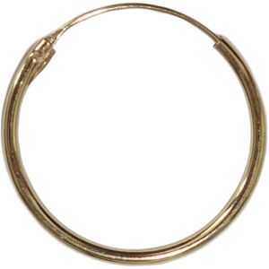 Oorring Hoops Echt Goud op Zilver 14mm