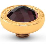Melano Vivid Round Swirl Steentje Purple Taupe | Goud