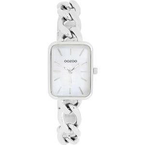 OOZOO Horloge met Schakelarmband Zilver/Wit | C11130