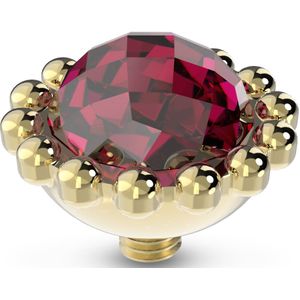 Melano - Twisted Bali Facet - Steentje - Fuchsia - Diameter 8 mm - Edelstaal