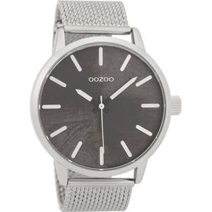 OOZOO Timepieces Horloge Zilver/Zwart | C9655