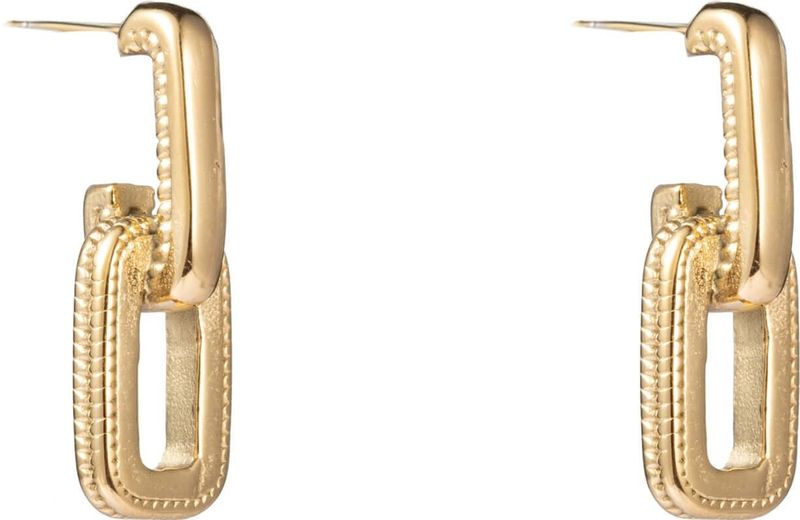 Go Dutch Label Oorbellen Double Link Goud