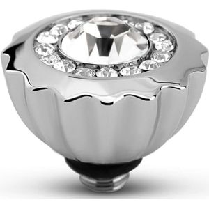 Melano Twisted Ribbed CZ Steentje Crystal Zilver