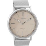 OOZOO Timepieces Horloge Zilver/Taupe | C9355