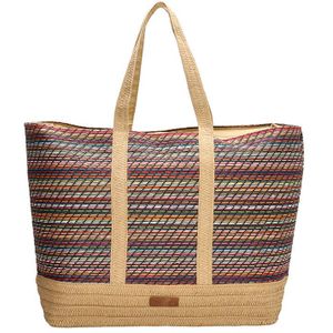 Beagles Rieten Strandtas Natural Life Multi Zwart