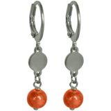 Flow Jewels Oorringen Naomy Terracotta Steentje Zilver