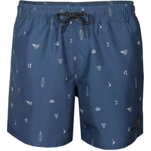 cruneco print rits zwemshort blauw