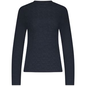 Tramontana - Brushed Stretch Lace Top - Donkerblauw - Lange Mouwen