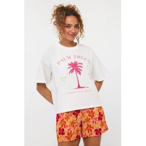 Ydence T-shirt Palm trees | Off-white/multi