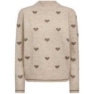 Freequent - Vest 206655 - Beige met Bruine Hartjes - Dames