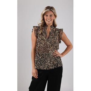 NUKUS - Aurora Top - T-shirt - Bruin - Katoen