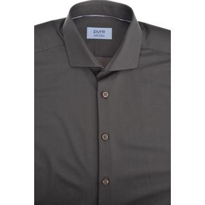 Pure - The Functional Shirt - Bruin - Overhemden Formeel