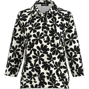 Frank Walder - NOS-725407505 - T-shirt - Zwart-wit - Bloemendessin