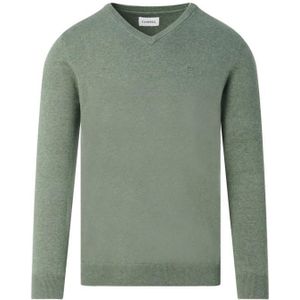Campbell - V-neck Sweater London - Duck Green Melange - Heren
