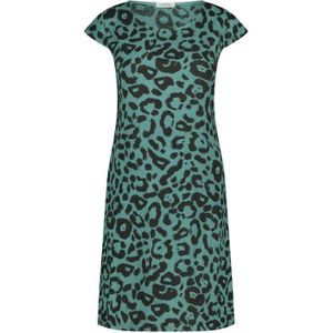 In Shape - 2501084 - Jurk - Groen/Zwart - Luipaardprint