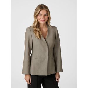 Neo Noir Frillis fitted blazer | Dark sand