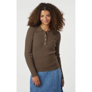 Neo Noir Blouse Panama Knit | Brown Melange